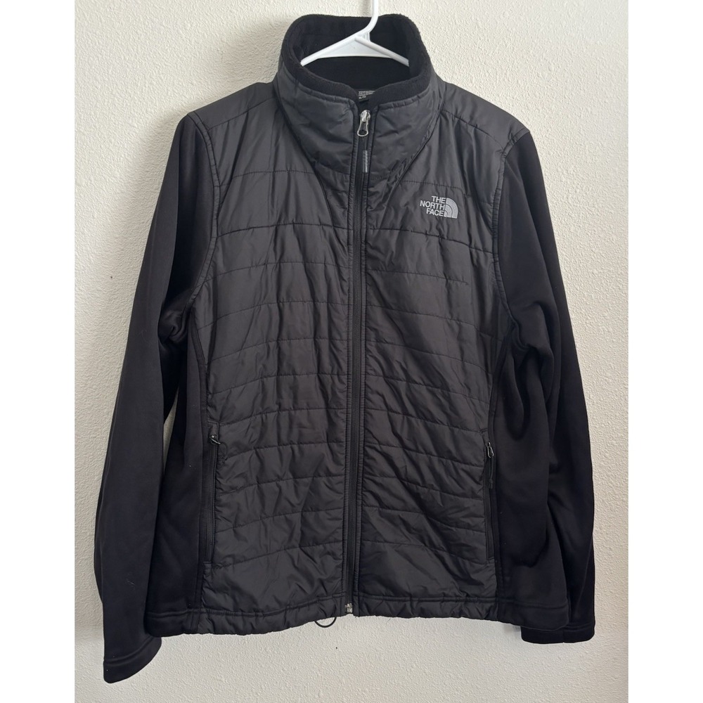The North Face Womens XL Hybrid Insulated Jacket Black Fleece Full Zip